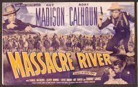 2f306 MASSACRE RIVER pressbook '49 Guy Madison & Rory Calhoun, pretty Carole Mathews, Civil War!