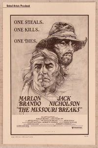 2f319 MISSOURI BREAKS pressbook '76 Marlon Brando & Jack Nicholson, directed by Arthur Penn!