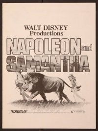 2f338 NAPOLEON & SAMANTHA pressbook '72 Disney, very 1st Jodie Foster, great lion images!