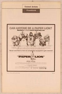 2f366 PAPER LION pressbook '68 Alan Alda as George Plimpton plays football!