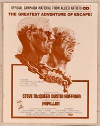 2f368 PAPILLON pressbook '73 Steve McQueen & Dustin Hoffman, directed by Franklin J. Schaffner!