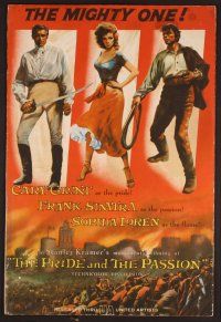 2f398 PRIDE & THE PASSION pressbook '57 Cary Grant, Frank Sinatra, sexy Sophia Loren