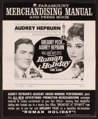 2f427 ROMAN HOLIDAY pressbook R62 Audrey Hepburn & Gregory Peck, directed by William Wyler!