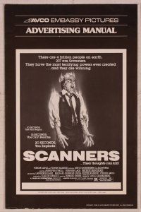 2f445 SCANNERS pressbook '81 directed by David Cronenberg, in 20 seconds your head explodes!