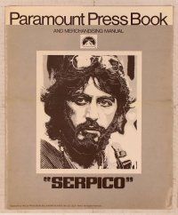 2f451 SERPICO pressbook '74 cool close up image of Al Pacino, Sidney Lumet crime classic!