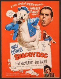 2f454 SHAGGY DOG pressbook '59 Disney, Fred MacMurray in the funniest sheep dog story ever told!