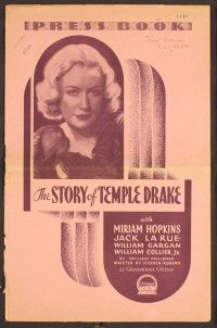 2f476 STORY OF TEMPLE DRAKE pressbook '33 sexy bad girl Miriam Hopkins, from William Faulkner!