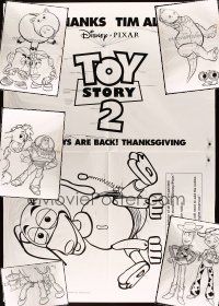 2g016 LOT OF 6 TOY STORY 2 WINDOW TRACING POSTERS lot '99 Woody, Rex, Mr. Potato Head, Buzz + more!