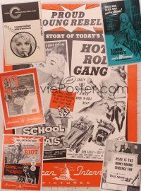 2g018 LOT OF 14 EXPLOITATION PRESSBOOKS lot '50s-70s Dragstrip Riot, Cool & the Crazy, Candy + more!