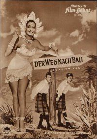 2g207 ROAD TO BALI German program '53 Bing Crosby, Bob Hope & sexy Dorothy Lamour in India!