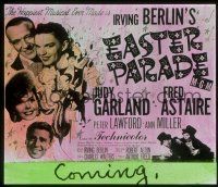 2g133 EASTER PARADE glass slide '48 Judy Garland & Fred Astaire, art by Hirschfeld, Irving Berlin