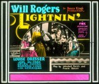 2g147 LIGHTNIN' glass slide '30 great image of Will Rogers sitting around with sexy divorcees!