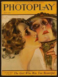 2g055 PHOTOPLAY magazine June 1922 art of pretty Mabel Ballin looking in mirror by Rolf Armstrong!