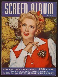 2g086 SCREEN ALBUM magazine Fall Editition 1942 Lana Turner wearing wacky pin on her shirt!