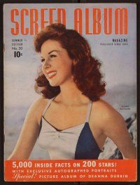 2g087 SCREEN ALBUM magazine Summer Edition 1942 portrait of sexy Susan Hayward in swimsuit!