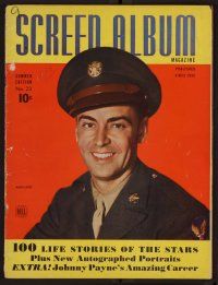 2g090 SCREEN ALBUM magazine Summer Edition 1943 great portrait of Alan Ladd in uniform!