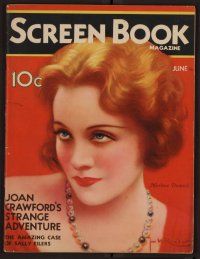 2g067 SCREEN BOOK magazine June 1932 fantastic art of Marlene Dietrich by Jose M. Recoder!