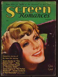 2g085 SCREEN ROMANCES magazine December 1934 wonderful art of Greta Garbo from Painted Veil!