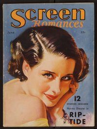 2g079 SCREEN ROMANCES magazine June 1934 art of sexy Norma Shearer in Riptide by Morr Kusnet!