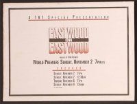 2g276 EASTWOOD ON EASTWOOD TV presskit '97 biography of actor/director legend Clint Eastwood!
