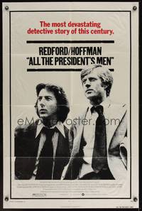 2h031 ALL THE PRESIDENT'S MEN 1sh '76 Dustin Hoffman & Robert Redford as Woodward & Bernstein!