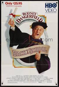 2h057 BACK TO SCHOOL video 1sh '86 Rodney Dangerfield goes to college with his son, great image!