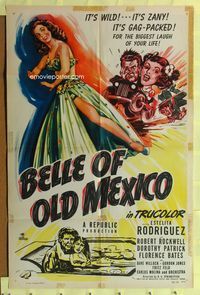 2h077 BELLE OF OLD MEXICO 1sh '50 full-length art of sexiest dancer Estelita Rodriguez!