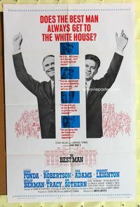 2h080 BEST MAN 1sh '64 Henry Fonda & Gore Vidal running for President of the United States!