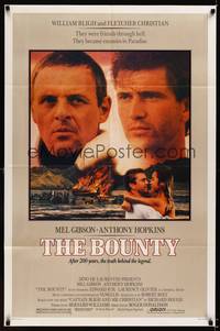 2h111 BOUNTY 1sh '84 Mel Gibson, Anthony Hopkins, Laurence Olivier, Mutiny on the Bounty!