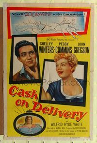 2h137 CASH ON DELIVERY 1sh '56 Shelley Winters, Peggy Cummins, English!