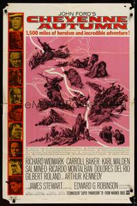 2h149 CHEYENNE AUTUMN 1sh '64 John Ford directed, 1,500 miles of heroism and incredible adventure!