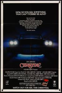 2h158 CHRISTINE advance 1sh '83 by Stephen King, directed by John Carpenter, creepy car image!