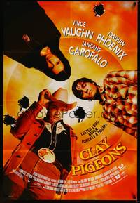 2h164 CLAY PIGEONS DS 1sh '98 cool image of Joaquin Phoenix, Vince Vaughn, & Janeane Garofalo!