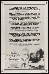 2h174 COMING HOME reviews 1sh '78 Jane Fonda, Jon Voight, Bruce Dern, Hal Ashby, Vietnam veterans!