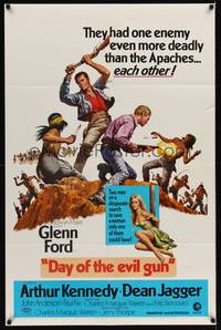 2h206 DAY OF THE EVIL GUN 1sh '68 Glenn Ford & Arthur Kennedy were each other's worst enemy!