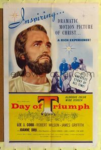 2h207 DAY OF TRIUMPH 1sh '54 Irving Pichel directs the inspiring Life of Christ!
