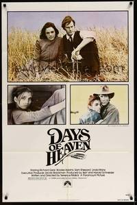 2h208 DAYS OF HEAVEN 1sh '78 Richard Gere, Brooke Adams, directed by Terrence Malick!