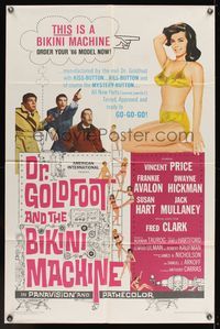 2h235 DR. GOLDFOOT & THE BIKINI MACHINE 1sh '65 Vincent Price, sexy babes with kiss & kill buttons!