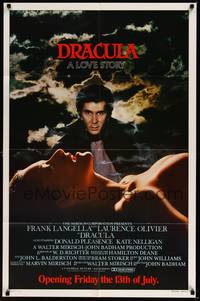 2h238 DRACULA advance 1sh '79 Laurence Olivier, Bram Stoker, vampire Frank Langella & sexy girl!