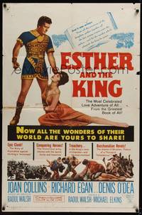 2h260 ESTHER & THE KING 1sh '60 Mario Bava, sexy Joan Collins in the title role & Richard Egan!