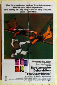 2h350 GYPSY MOTHS style A 1sh '69 Burt Lancaster, John Frankenheimer, cool sky diving image!