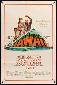 2h369 HAWAII 1sh '66 Julie Andrews, Max von Sydow, Richard Harris, written by James A. Michener!