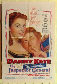 2h419 INSPECTOR GENERAL 1sh '50 art of Danny Kaye & luscious little lovely Barbara Bates!