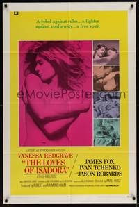 2h503 LOVES OF ISADORA int'l 1sh '69 sexy naked Vanessa Redgrave covering herself with just arms!