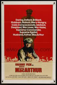2h512 MacARTHUR 1sh '77 daring, brilliant, stubborn World War II Rebel General Gregory Peck!