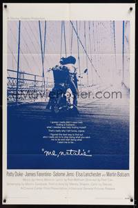 2h552 ME, NATALIE int'l 1sh '69 cool image of Patty Duke & James Farentino on motorcycle on bridge!