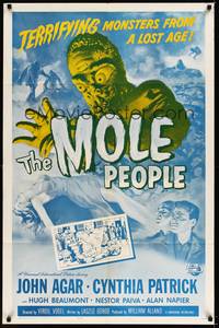 2h568 MOLE PEOPLE 1sh R64 from a lost age, horror crawls from the depths of the Earth!