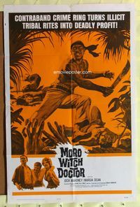 2h574 MORO WITCH DOCTOR 1sh '64 Jock Mahoney vs. contraband crime ring, deadly profit!