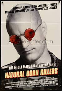 2h601 NATURAL BORN KILLERS style B DS 1sh '94 Oliver Stone, Woody Harrelson, Juliette Lewis!