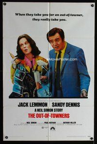 2h643 OUT-OF-TOWNERS 1sh '70 Jack Lemmon, Sandy Dennis, written by Neil Simon!